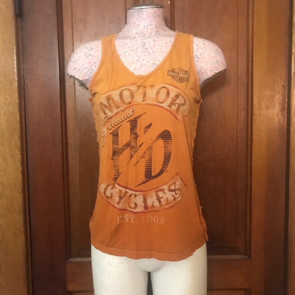 Orange Harley Davidson tank top original